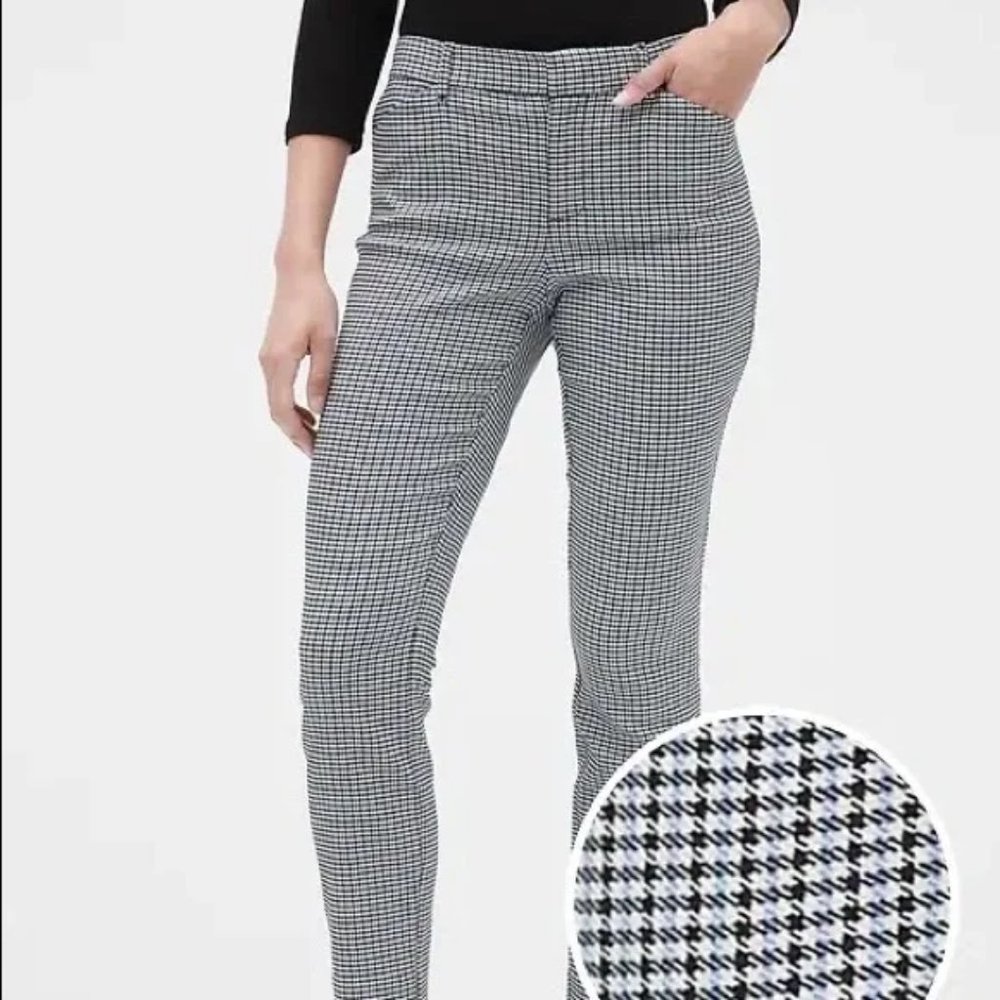 GAP Signature Skinny Ankle HoundstoothTrousers Pants Sz 6 blue black check